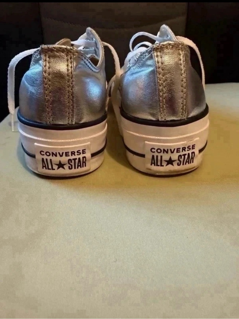 Converse Kids Metallic Silver Low Top Sneakers